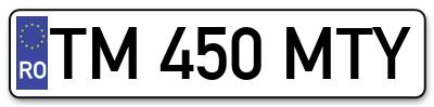 Placuta inmatriculare numar auto  TM-450-MTY, TM 450 MTY, TM450MTY
