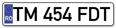 Placuta inmatriculare numar auto  TM-454-FDT, TM 454 FDT, TM454FDT