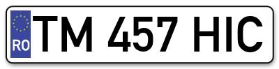Placuta inmatriculare numar auto  TM-457-HIC, TM 457 HIC, TM457HIC