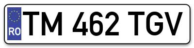 Placuta inmatriculare numar auto  TM-462-TGV, TM 462 TGV, TM462TGV