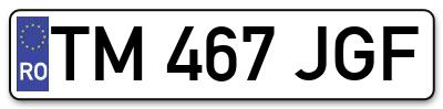 Placuta inmatriculare numar auto  TM-467-JGF, TM 467 JGF, TM467JGF