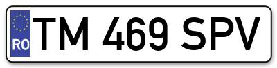 Placuta inmatriculare numar auto  TM-469-SPV, TM 469 SPV, TM469SPV