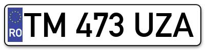 Placuta inmatriculare numar auto  TM-473-UZA, TM 473 UZA, TM473UZA