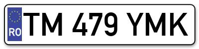 Placuta inmatriculare numar auto  TM-479-YMK, TM 479 YMK, TM479YMK