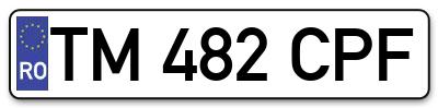 Placuta inmatriculare numar auto  TM-482-CPF, TM 482 CPF, TM482CPF