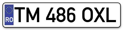 Placuta inmatriculare numar auto  TM-486-OXL, TM 486 OXL, TM486OXL