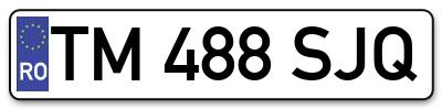 Placuta inmatriculare numar auto  TM-488-SJQ, TM 488 SJQ, TM488SJQ