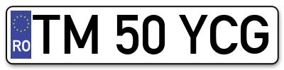Placuta inmatriculare numar auto  TM-50-YCG, TM 50 YCG, TM50YCG