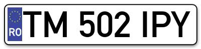 Placuta inmatriculare numar auto  TM-502-IPY, TM 502 IPY, TM502IPY