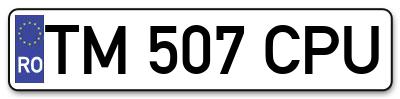 Placuta inmatriculare numar auto  TM-507-CPU, TM 507 CPU, TM507CPU
