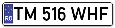 Placuta inmatriculare numar auto  TM-516-WHF, TM 516 WHF, TM516WHF