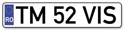 Placuta inmatriculare numar auto  TM-52-VIS, TM 52 VIS, TM52VIS