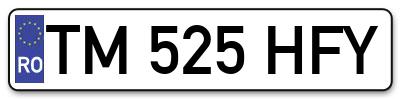 Placuta inmatriculare numar auto  TM-525-HFY, TM 525 HFY, TM525HFY