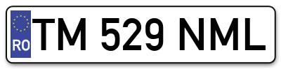 Placuta inmatriculare numar auto  TM-529-NML, TM 529 NML, TM529NML