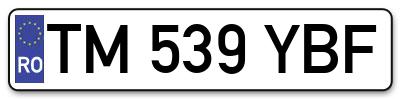 Placuta inmatriculare numar auto  TM-539-YBF, TM 539 YBF, TM539YBF