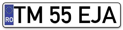 Placuta inmatriculare numar auto  TM-55-EJA, TM 55 EJA, TM55EJA