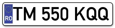Placuta inmatriculare numar auto  TM-550-KQQ, TM 550 KQQ, TM550KQQ