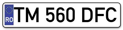 Placuta inmatriculare numar auto  TM-560-DFC, TM 560 DFC, TM560DFC