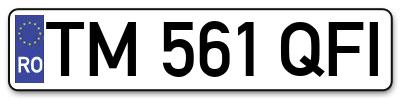 Placuta inmatriculare numar auto  TM-561-QFI, TM 561 QFI, TM561QFI