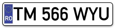 Placuta inmatriculare numar auto  TM-566-WYU, TM 566 WYU, TM566WYU