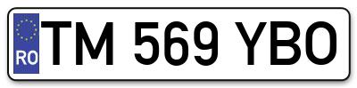 Placuta inmatriculare numar auto  TM-569-YBO, TM 569 YBO, TM569YBO