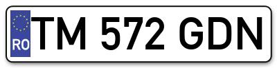 Placuta inmatriculare numar auto  TM-572-GDN, TM 572 GDN, TM572GDN