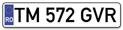 Placuta inmatriculare numar auto  TM-572-GVR, TM 572 GVR, TM572GVR