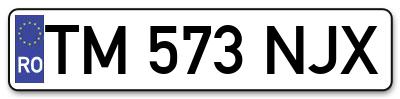 Placuta inmatriculare numar auto  TM-573-NJX, TM 573 NJX, TM573NJX