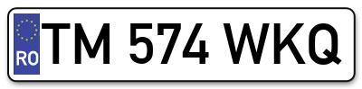Placuta inmatriculare numar auto  TM-574-WKQ, TM 574 WKQ, TM574WKQ