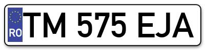 Placuta inmatriculare numar auto  TM-575-EJA, TM 575 EJA, TM575EJA