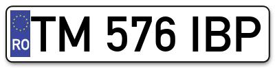 Placuta inmatriculare numar auto  TM-576-IBP, TM 576 IBP, TM576IBP