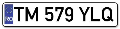 Placuta inmatriculare numar auto  TM-579-YLQ, TM 579 YLQ, TM579YLQ