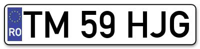 Placuta inmatriculare numar auto  TM-59-HJG, TM 59 HJG, TM59HJG