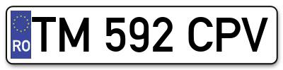 Placuta inmatriculare numar auto  TM-592-CPV, TM 592 CPV, TM592CPV