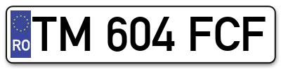 Placuta inmatriculare numar auto  TM-604-FCF, TM 604 FCF, TM604FCF