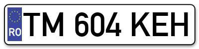 Placuta inmatriculare numar auto  TM-604-KEH, TM 604 KEH, TM604KEH