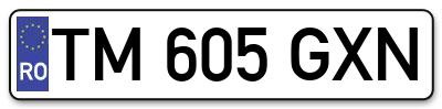 Placuta inmatriculare numar auto  TM-605-GXN, TM 605 GXN, TM605GXN