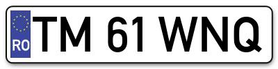 Placuta inmatriculare numar auto  TM-61-WNQ, TM 61 WNQ, TM61WNQ