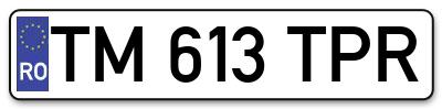 Placuta inmatriculare numar auto  TM-613-TPR, TM 613 TPR, TM613TPR