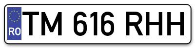 Placuta inmatriculare numar auto  TM-616-RHH, TM 616 RHH, TM616RHH