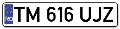 Placuta inmatriculare numar auto  TM-616-UJZ, TM 616 UJZ, TM616UJZ