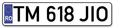 Placuta inmatriculare numar auto  TM-618-JIO, TM 618 JIO, TM618JIO