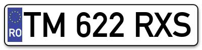 Placuta inmatriculare numar auto  TM-622-RXS, TM 622 RXS, TM622RXS