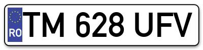 Placuta inmatriculare numar auto  TM-628-UFV, TM 628 UFV, TM628UFV