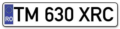 Placuta inmatriculare numar auto  TM-630-XRC, TM 630 XRC, TM630XRC