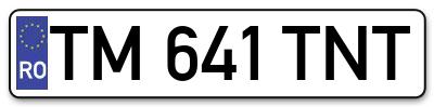 Placuta inmatriculare numar auto  TM-641-TNT, TM 641 TNT, TM641TNT