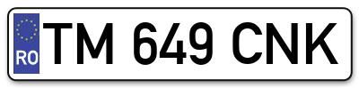 Placuta inmatriculare numar auto  TM-649-CNK, TM 649 CNK, TM649CNK