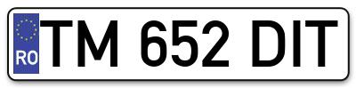 Placuta inmatriculare numar auto  TM-652-DIT, TM 652 DIT, TM652DIT