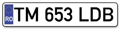 Placuta inmatriculare numar auto  TM-653-LDB, TM 653 LDB, TM653LDB