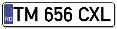 Placuta inmatriculare numar auto  TM-656-CXL, TM 656 CXL, TM656CXL